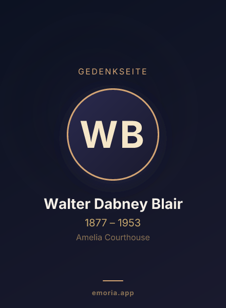 Gedenkportrait von Walter Dabney Blair