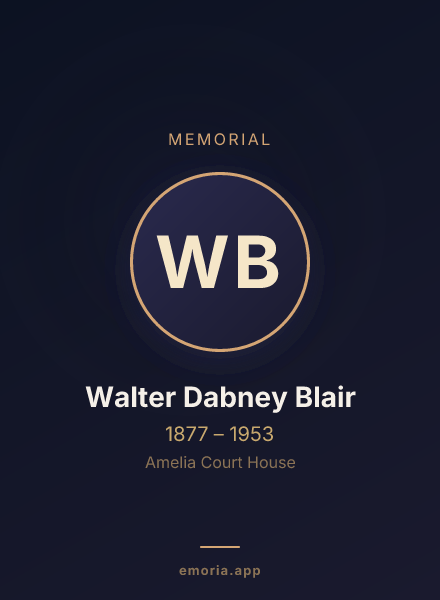 Memorial portrait of Walter Dabney Blair