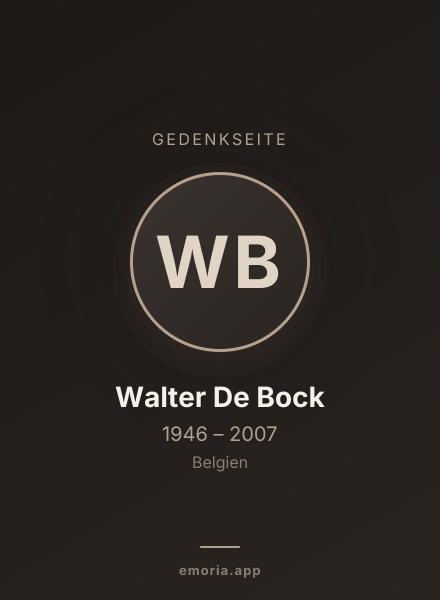 Gedenkportrait von Walter De Bock