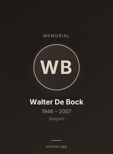 Memorial portrait of Walter De Bock