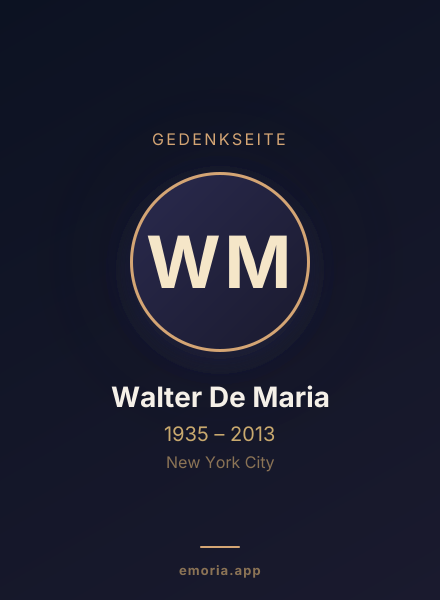 Gedenkportrait von Walter De Maria