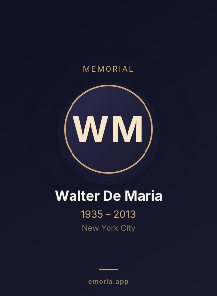 Memorial portrait of Walter De Maria