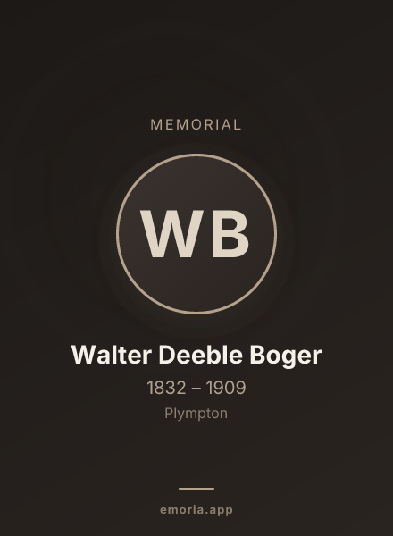 Memorial portrait of Walter Deeble Boger