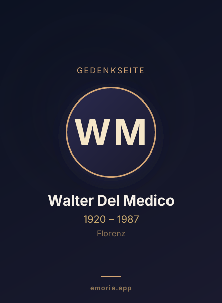 Gedenkportrait von Walter Del Medico