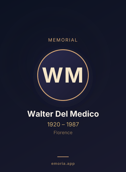 Memorial portrait of Walter Del Medico