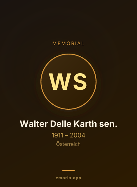 Memorial portrait of Walter Delle Karth sen.