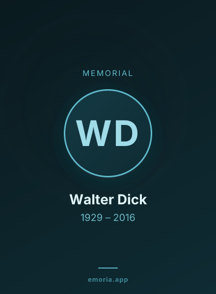 Memorial portrait of Walter Dick