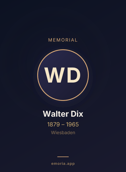 Memorial portrait of Walter Dix