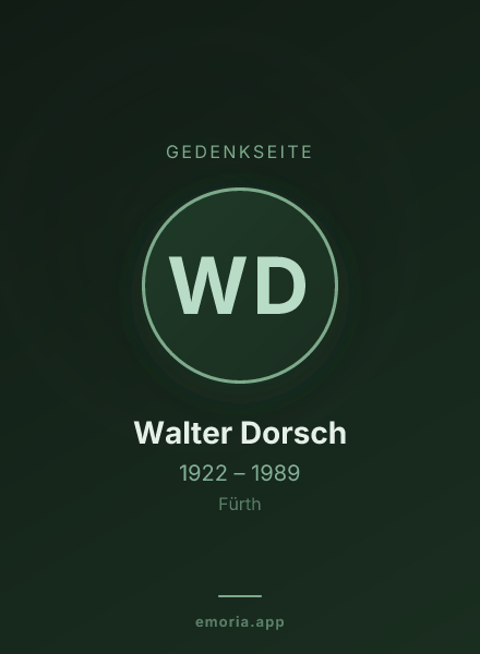Gedenkportrait von Walter Dorsch