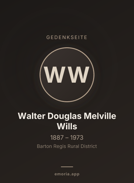 Gedenkportrait von Walter Douglas Melville Wills