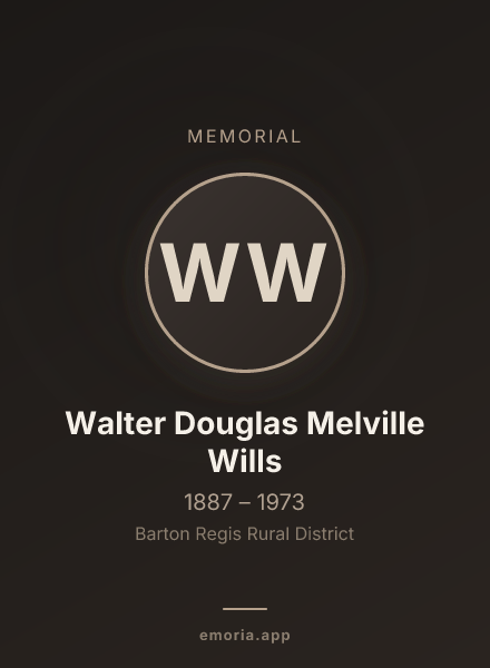 Memorial portrait of Walter Douglas Melville Wills