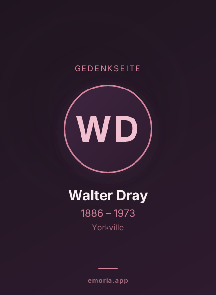 Gedenkportrait von Walter Dray