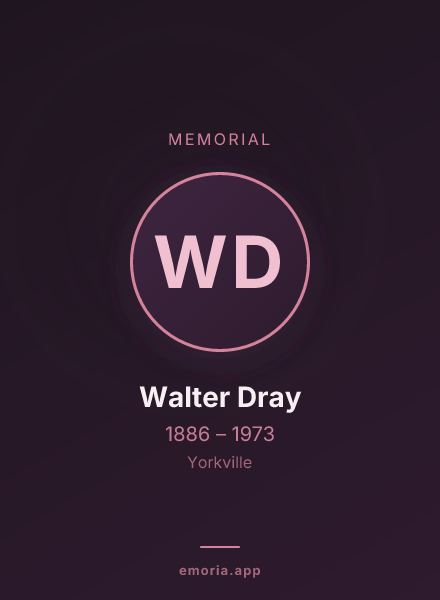 Memorial portrait of Walter Dray