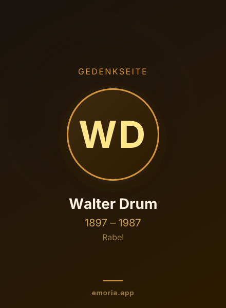Gedenkportrait von Walter Drum