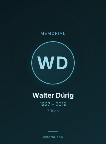 Memorial portrait of Walter Dürig