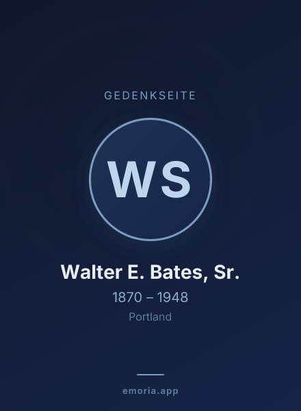 Gedenkportrait von Walter E. Bates, Sr.