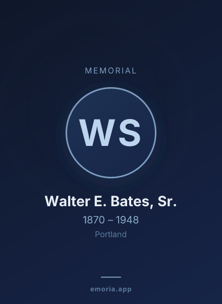 Memorial portrait of Walter E. Bates, Sr.