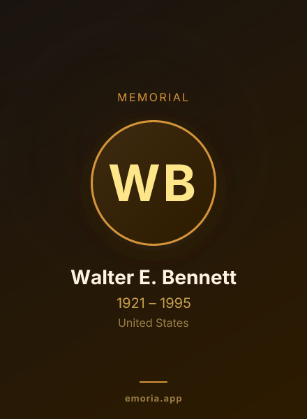 Memorial portrait of Walter E. Bennett