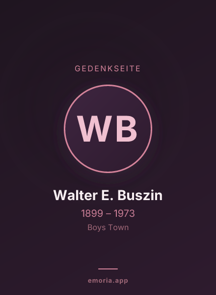 Gedenkportrait von Walter E. Buszin