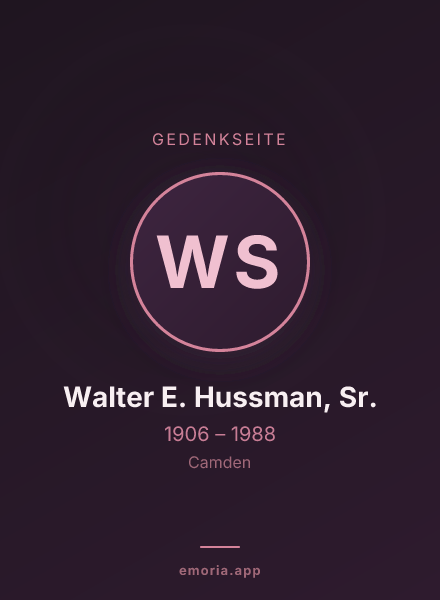 Gedenkportrait von Walter E. Hussman, Sr.