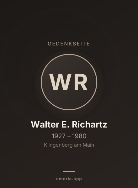 Gedenkportrait von Walter E. Richartz