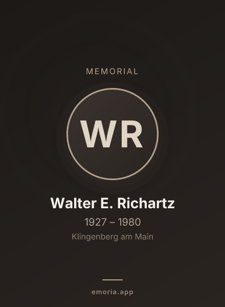 Memorial portrait of Walter E. Richartz