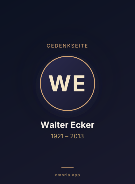 Gedenkportrait von Walter Ecker
