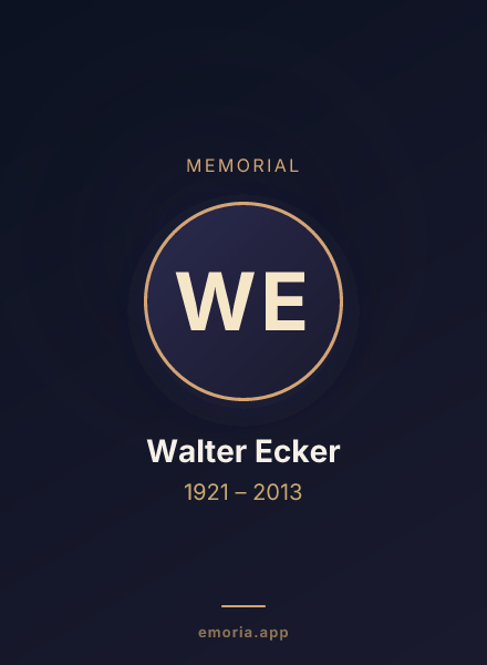 Memorial portrait of Walter Ecker