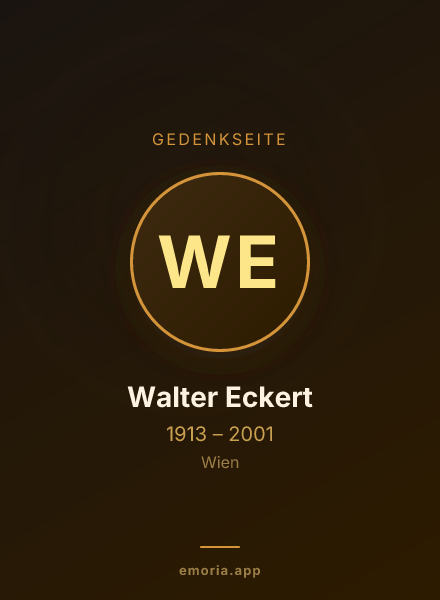 Gedenkportrait von Walter Eckert