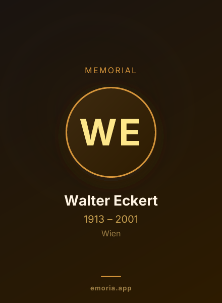Memorial portrait of Walter Eckert