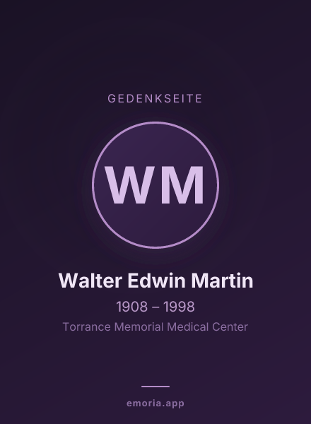 Gedenkportrait von Walter Edwin Martin