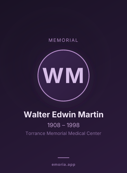Memorial portrait of Walter Edwin Martin