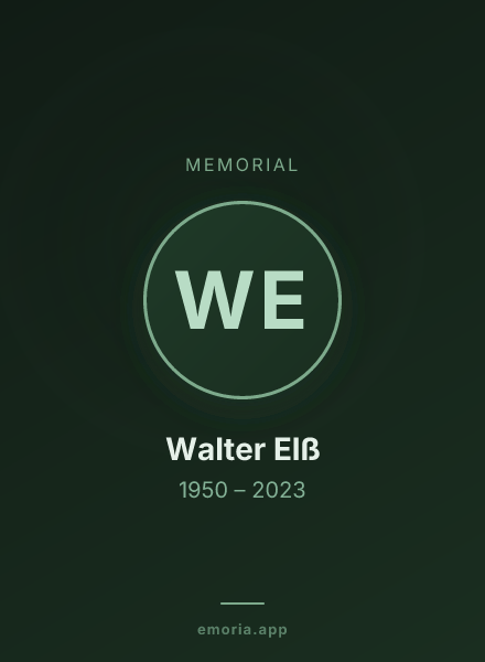Memorial portrait of Walter Elß