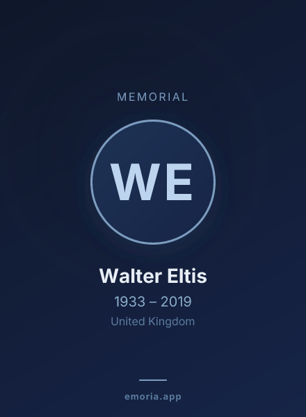 Memorial portrait of Walter Eltis