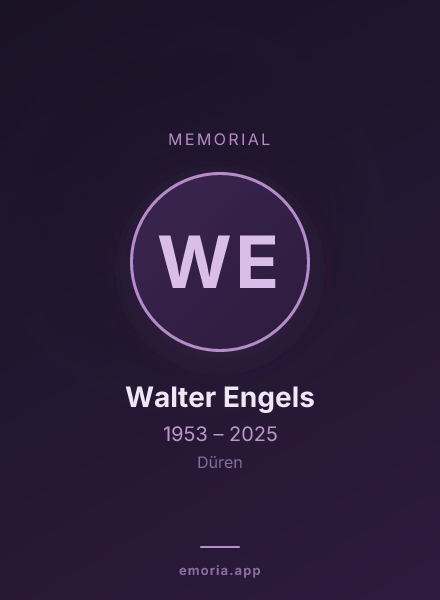 Memorial portrait of Walter Engels