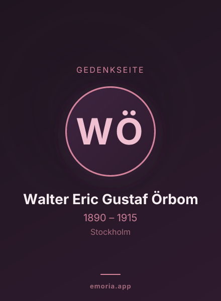 Gedenkportrait von Walter Eric Gustaf Örbom