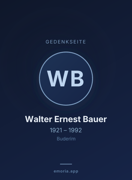 Gedenkportrait von Walter Ernest Bauer