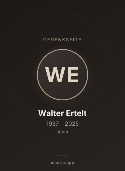 Gedenkportrait von Walter Ertelt