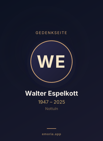 Gedenkportrait von Walter Espelkott