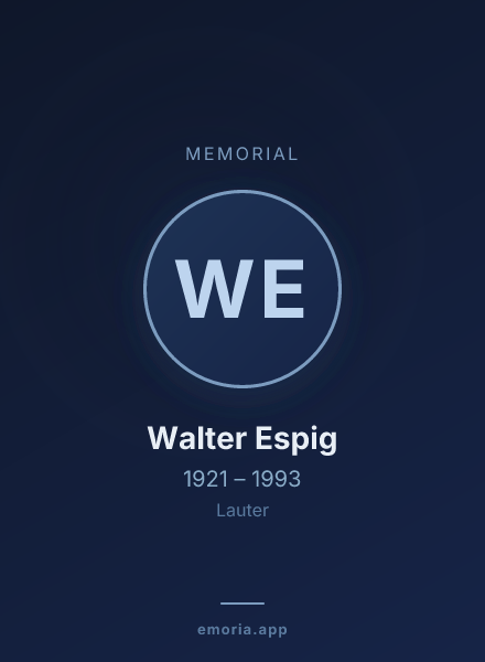 Memorial portrait of Walter Espig