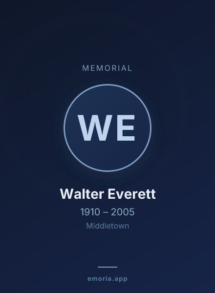 Memorial portrait of Walter Everett