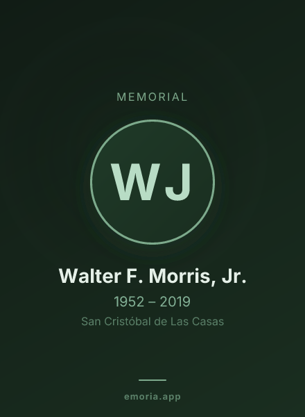 Memorial portrait of Walter F. Morris, Jr.