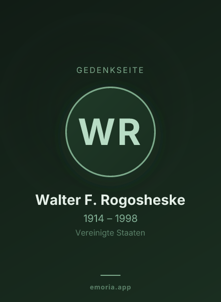 Gedenkportrait von Walter F. Rogosheske