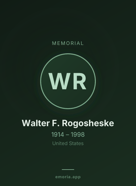 Memorial portrait of Walter F. Rogosheske