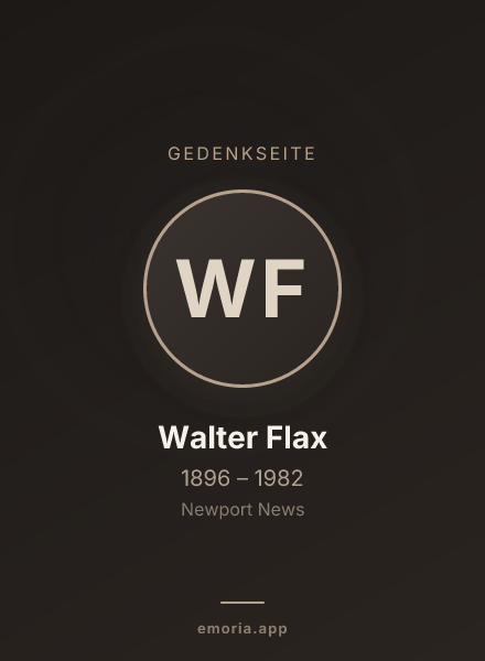 Gedenkportrait von Walter Flax