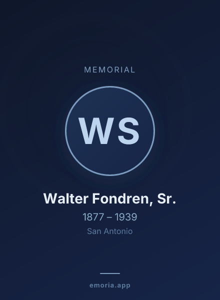 Memorial portrait of Walter Fondren, Sr.