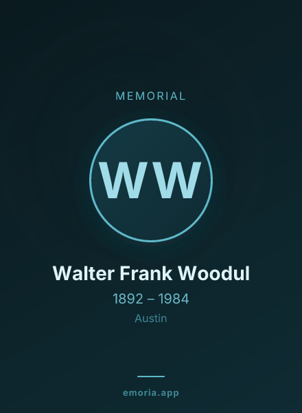 Memorial portrait of Walter Frank Woodul
