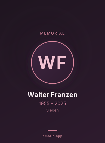 Memorial portrait of Walter Franzen