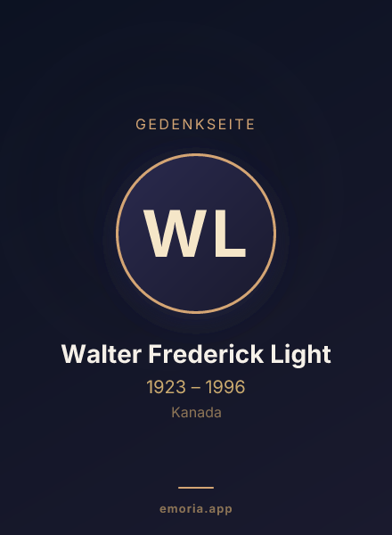 Gedenkportrait von Walter Frederick Light