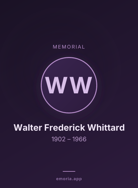 Memorial portrait of Walter Frederick Whittard